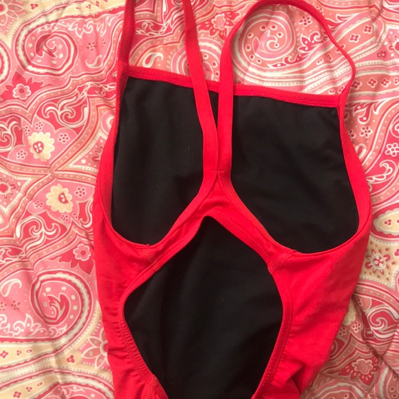 Adidas Red One Piece Swimsuit - Picture 4 of 6